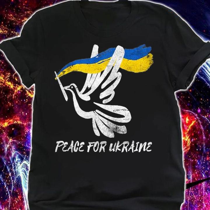 Ukrainian Flag Dove Peace For Ukraine Distressed Vintage T-Shirt shirt