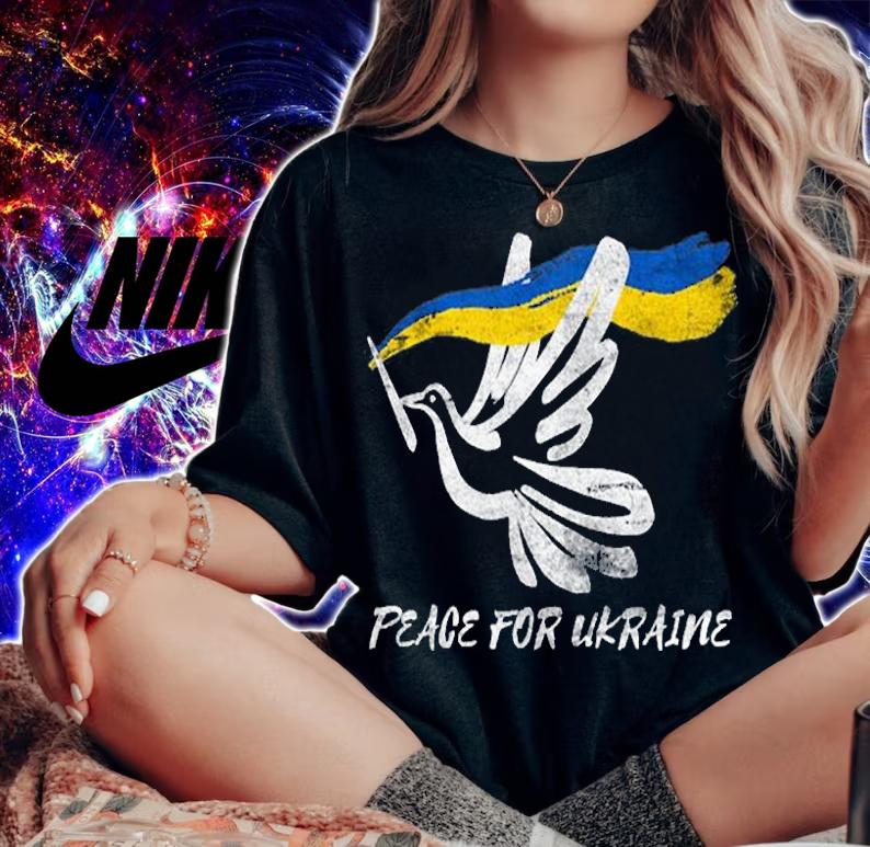 Ukrainian Flag Dove Peace For Ukraine Distressed Vintage T-Shirt woman shirt