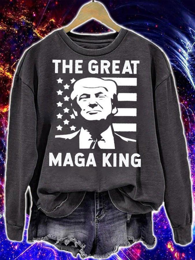 Donald Trump The Great Maga King USA Flag Shirt sweatshirt