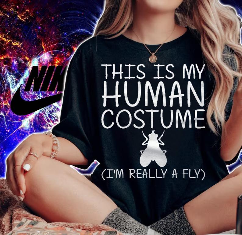 Fly Easy Halloween Human Costume Housefly Insect Diy Gift Shirt woman shirt