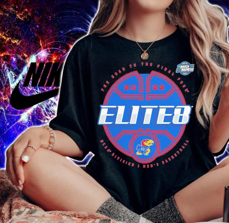 Kansas Jayhawks 2022 NCAA Men's Basketball Tournament March Madness Elite Eight T-Shirt woman shirt