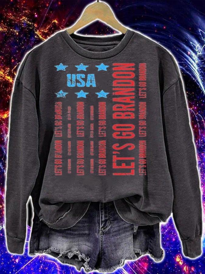 Let's Go Brandon Usa Flag, Brandon Anti Biden Gift T-Shirt