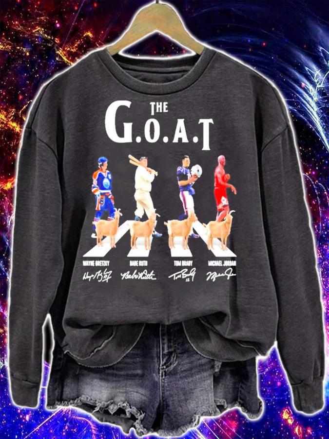 The Goat Wayne Gretzky Baby Ruth Tom Brady And Michel Jordan Abbey Road Signatures Shirt