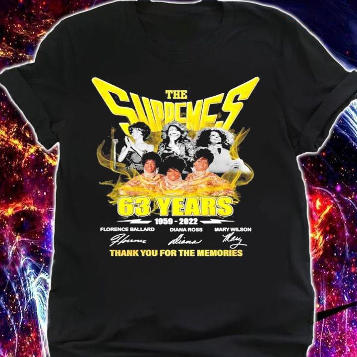 The Supremes 63 Years 1959-2022 Thank You For The Memories Signatures t-shirt shirt