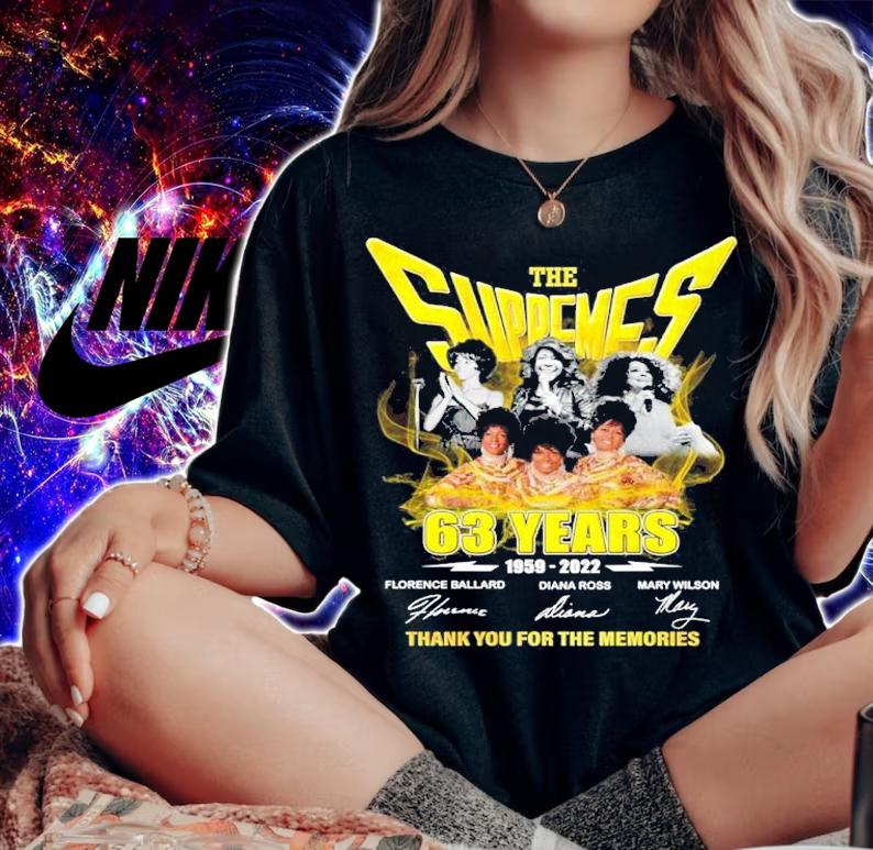 The Supremes 63 Years 1959-2022 Thank You For The Memories Signatures t-shirt woman shirt
