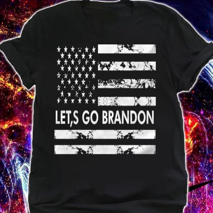 Trending let,s Go Brandon Joe Biden Chant USA Flag T-Shirt shirt