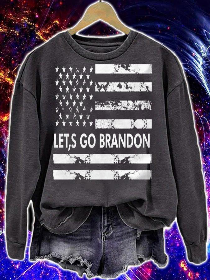 Trending let,s Go Brandon Joe Biden Chant USA Flag T-Shirt sweatshirt