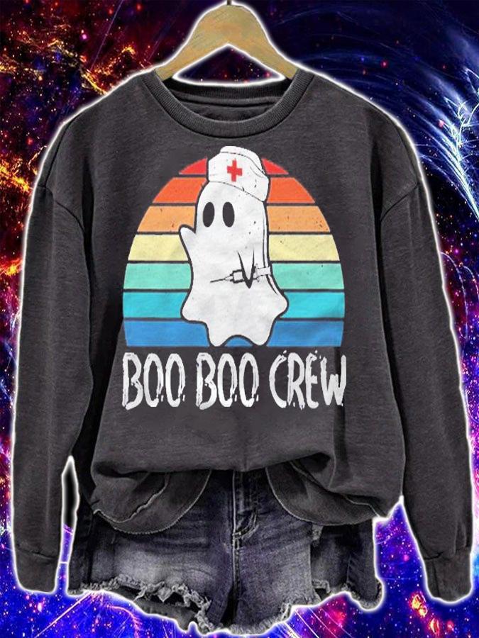 Womens Boo Boo Crew Nurse Pediatric Nurse Costume Nurse Halloween Shirt sweatshirt