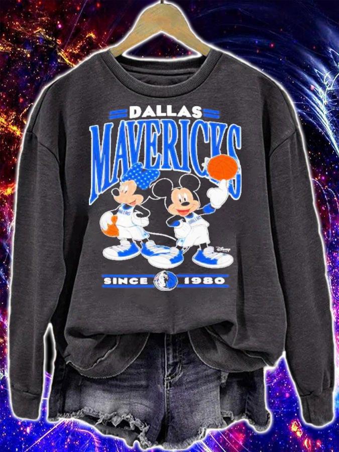 Junk Food Men's Dallas Mavericks Disney Vintage Minnie And Mickey Shirt sweatshirt
