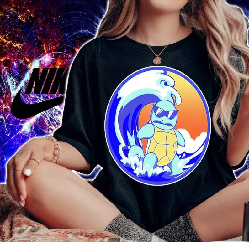 Pokemon Squirtle Wave Shirt woman shirt