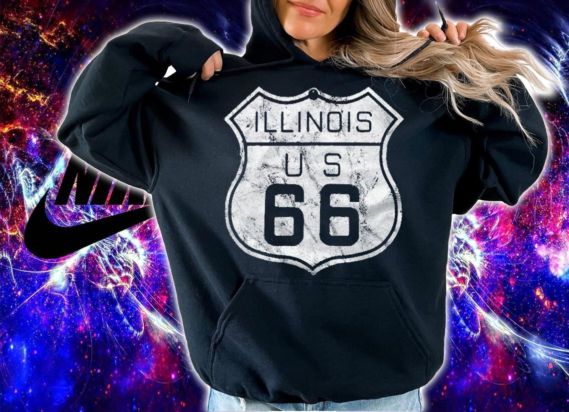 Historic Route 66 Illinois Vintage Look Shirt hoodie