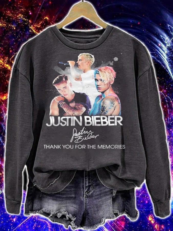 Justin Bieber Signatures Thank You For The Memories Shirt sweatshirt
