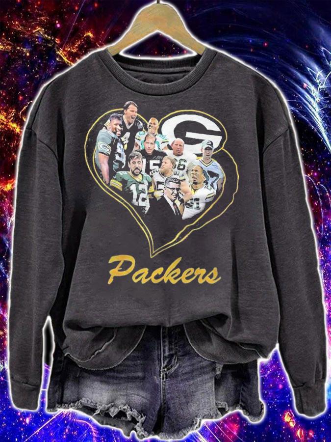 Love Heart Green Bay Packers Football Shirt sweatshirt