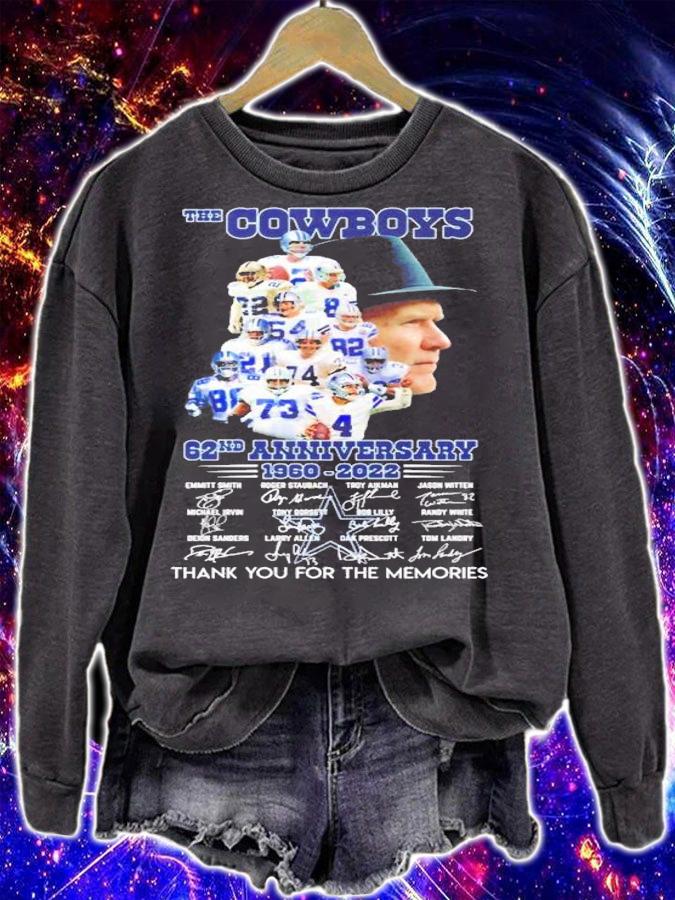 The Cowboys 62nd Anniversary 1960-2022 Signatures Thank You For The Memories Shirt sweatshirt
