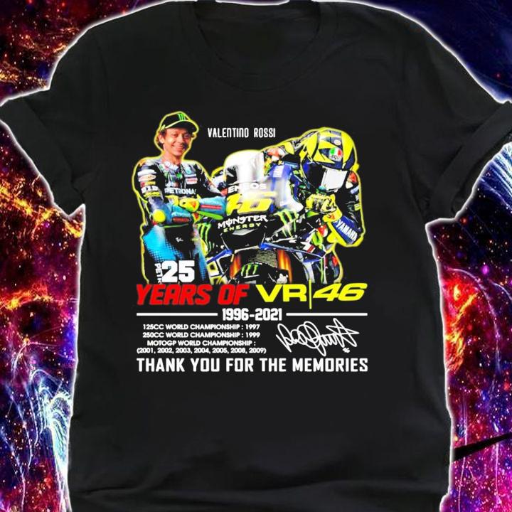 25 years of Valentino Rossi 1996-2021 signature t-shirt shirt