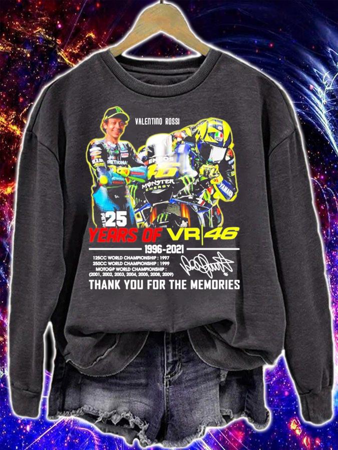 25 years of Valentino Rossi 1996-2021 signature t-shirt sweatshirt