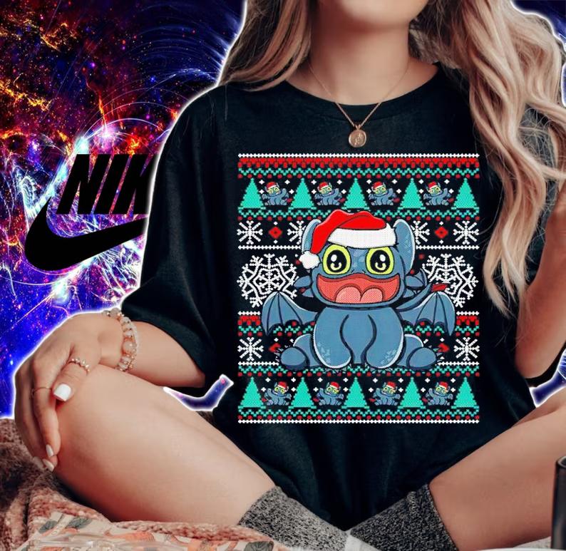 Dragon Night Fury Santa Ugly Christmas Shirt woman shirt