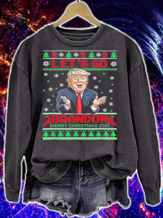 Funny Lets Go Bandon Trump 2024 Christmas 2021 T-Shirt