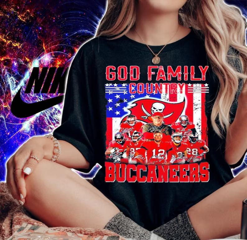 God Family Country Buccaneers Signatures Shirt woman shirt
