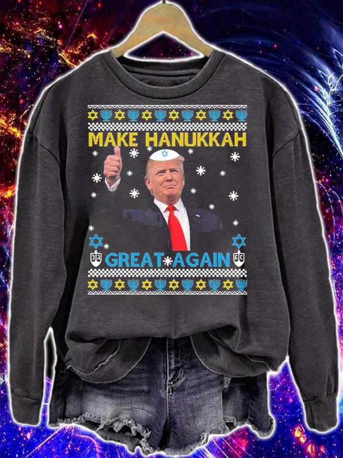 Hanukkah Jewish Donald Trump Make Great Again T-Shirt sweatshirt