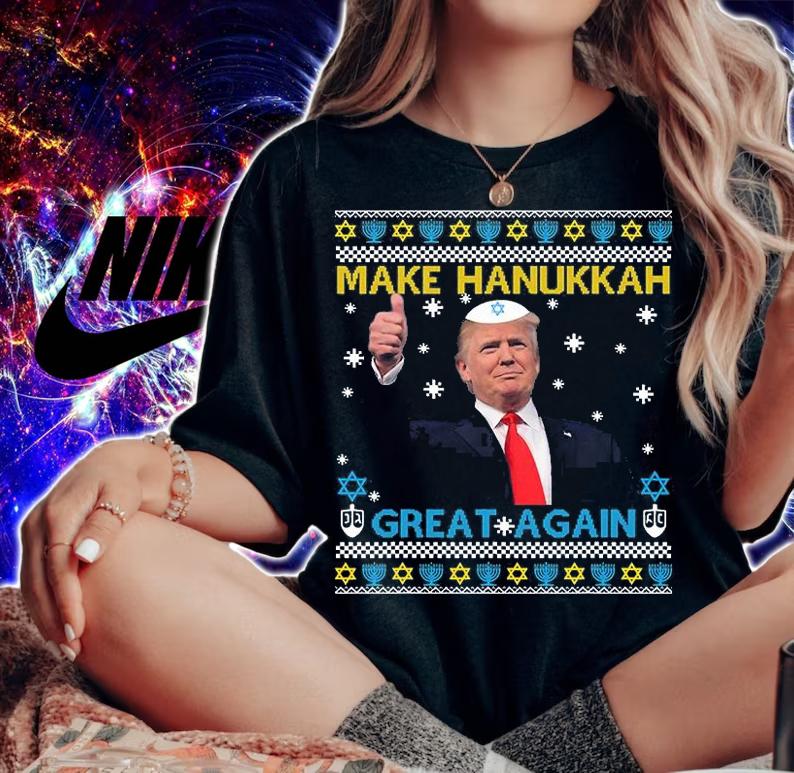 Hanukkah Jewish Donald Trump Make Great Again T-Shirt woman shirt