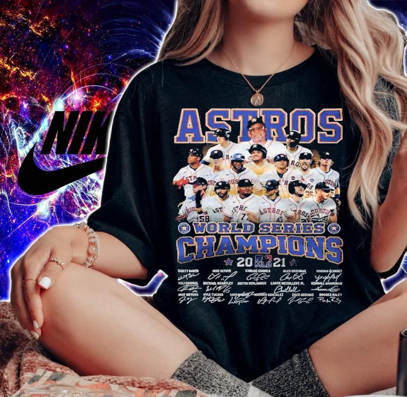 Houston Astros World Series Champions 2021 signatures shirt woman shirt