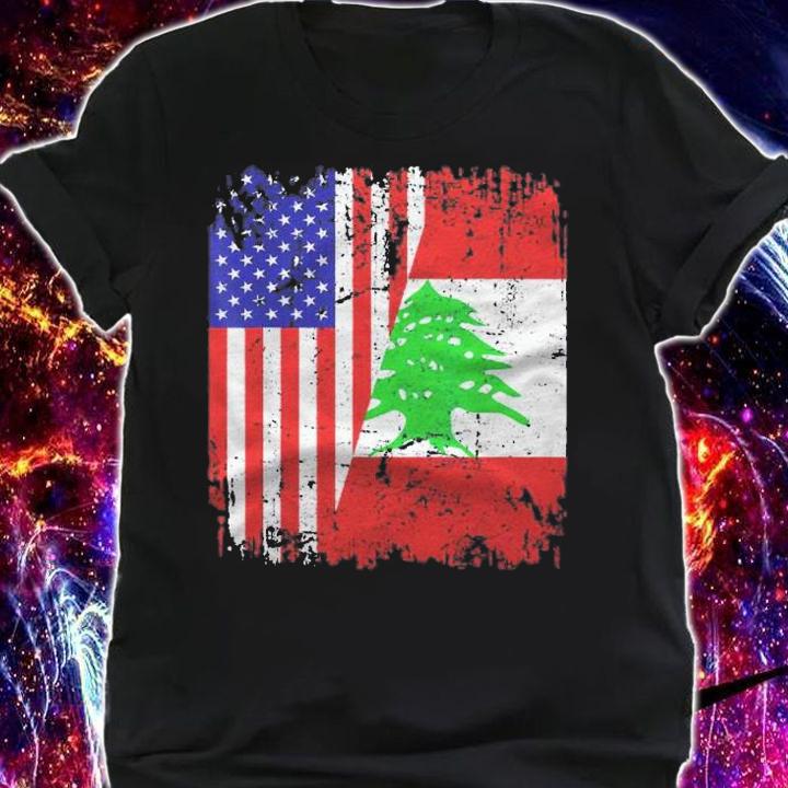 Lebanese Roots Half American Flag Lebanon Shirt shirt
