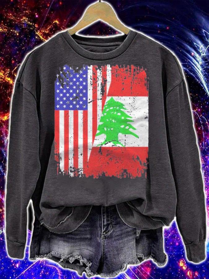 Lebanese Roots Half American Flag Lebanon Shirt sweatshirt