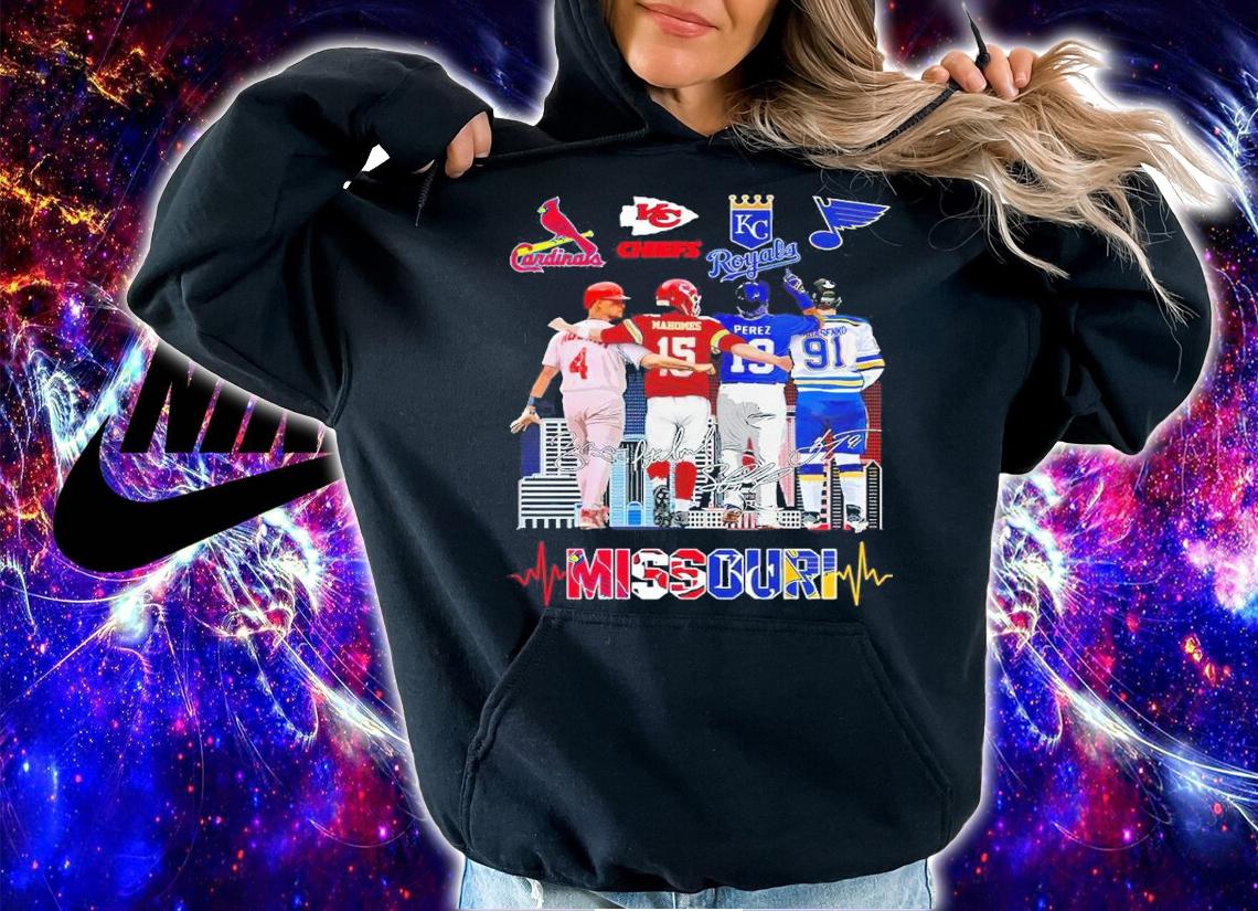 MISSOURI Yadier Molina Patrick Mahomes Salvador Perez And Vladimir Tarasenko Signatures Shirt hoodie