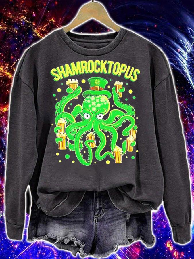 Octopus St. Patricks Day Shamrocktopus Leprechaun Shamrock T-Shirt sweatshirt