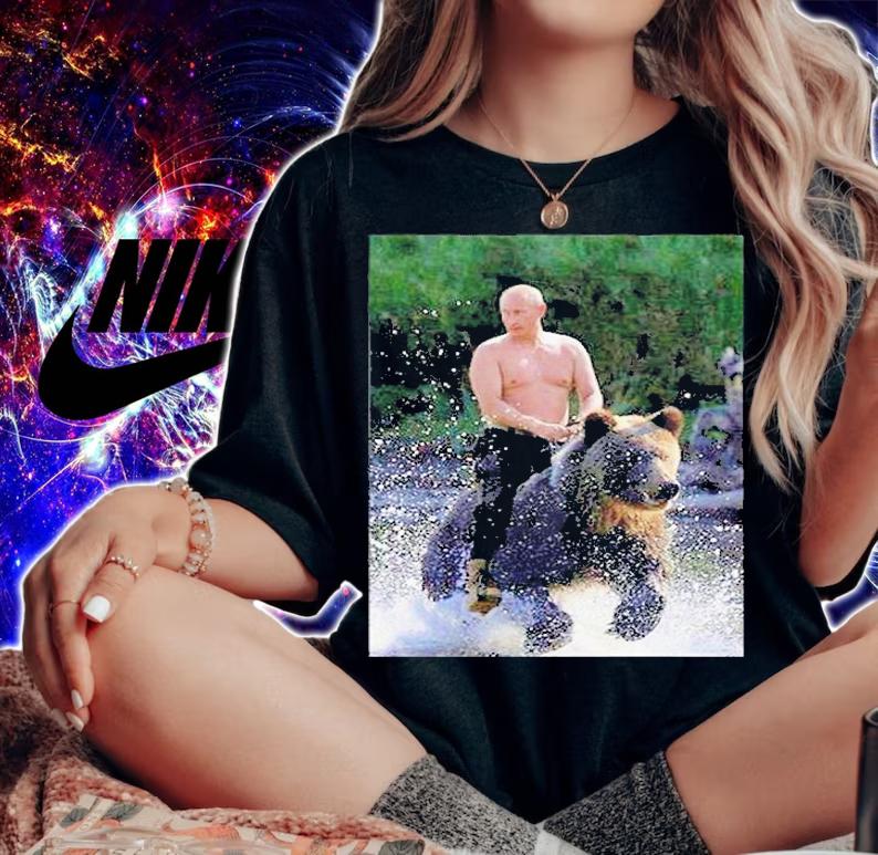 Putin Vladimir Putin Riding a Bear T-Shirt woman shirt