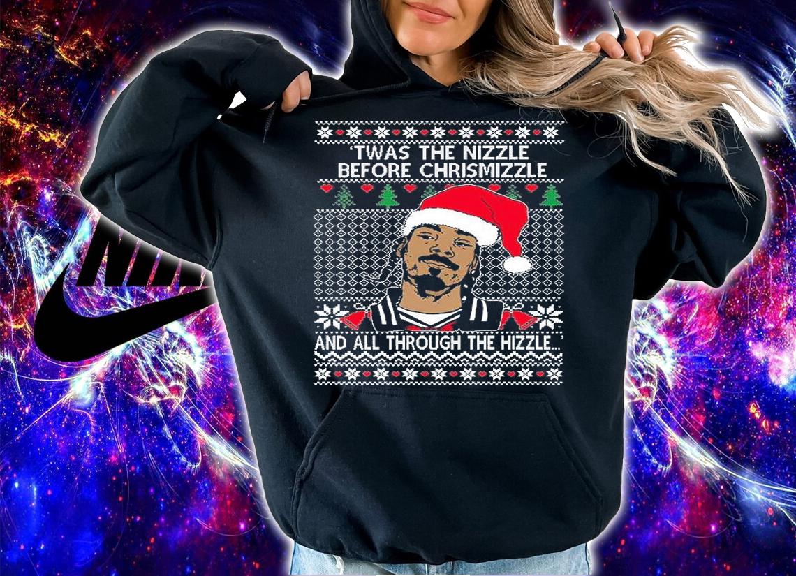 Snoop Dogg Twas The Nizzle Before Chrismizzle Ugly Christmas T-Shirt