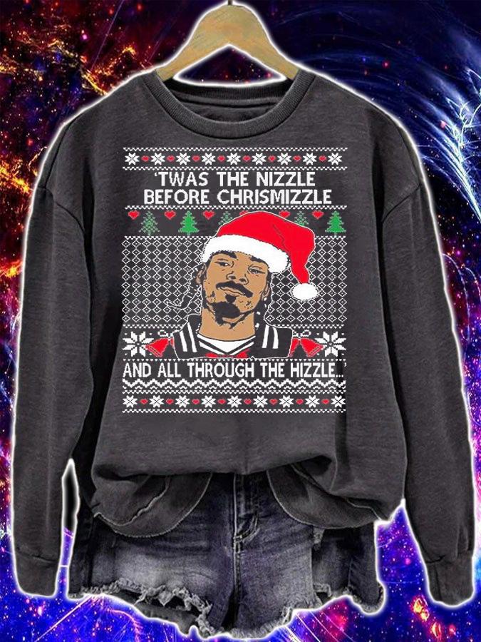 Snoop Dogg Twas The Nizzle Before Chrismizzle Ugly Christmas T-Shirt