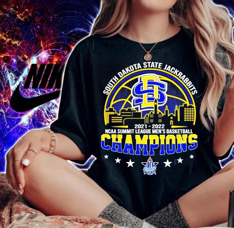 South Dakota State 2021-2022 NCAA Summit League Men's Basketball Champions Shirt woman shirt
