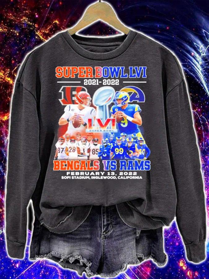 Super Bowl LVI 2021-2022 Cincinnati Bengals Vs Los Angeles Rams February 13 2022 Sofi Stadium Inglewood California Shirt sweatshirt