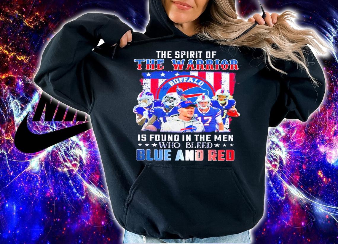 The Spirit of The Buffalo Warrior is found in the men who bleed blue and red shirt hoodie