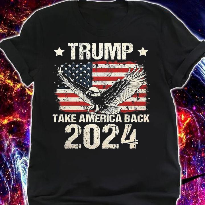 Trump Take America Back 2024 Vintage US Flag Trump T-Shirt shirt