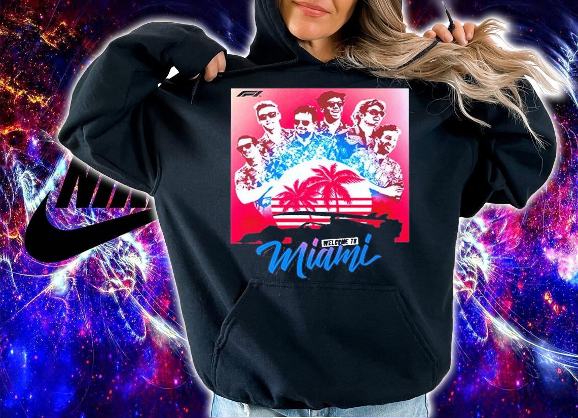 Welcome To Miami Grand Prix F1 Retro Sunset T-Shirt