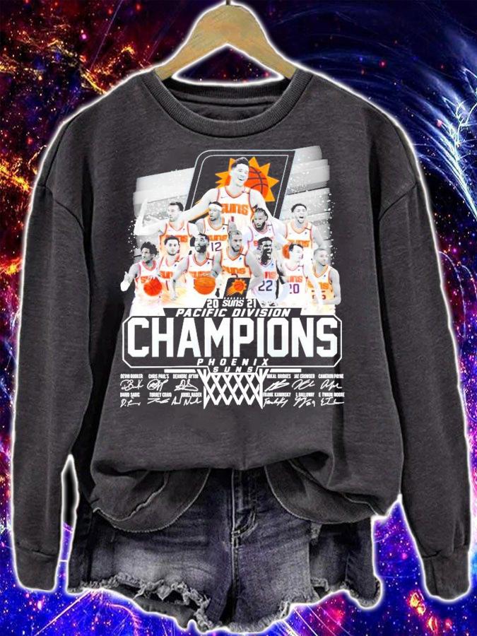 2021 Suns Pacific Division Champions signature t-shirt sweatshirt