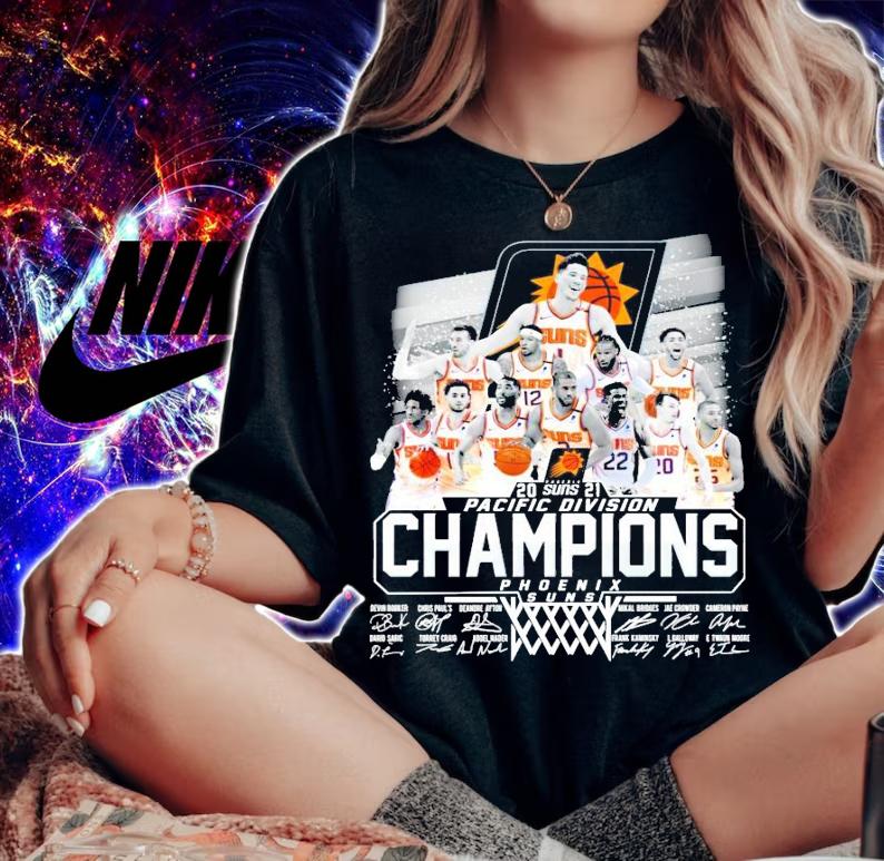 2021 Suns Pacific Division Champions signature t-shirt woman shirt