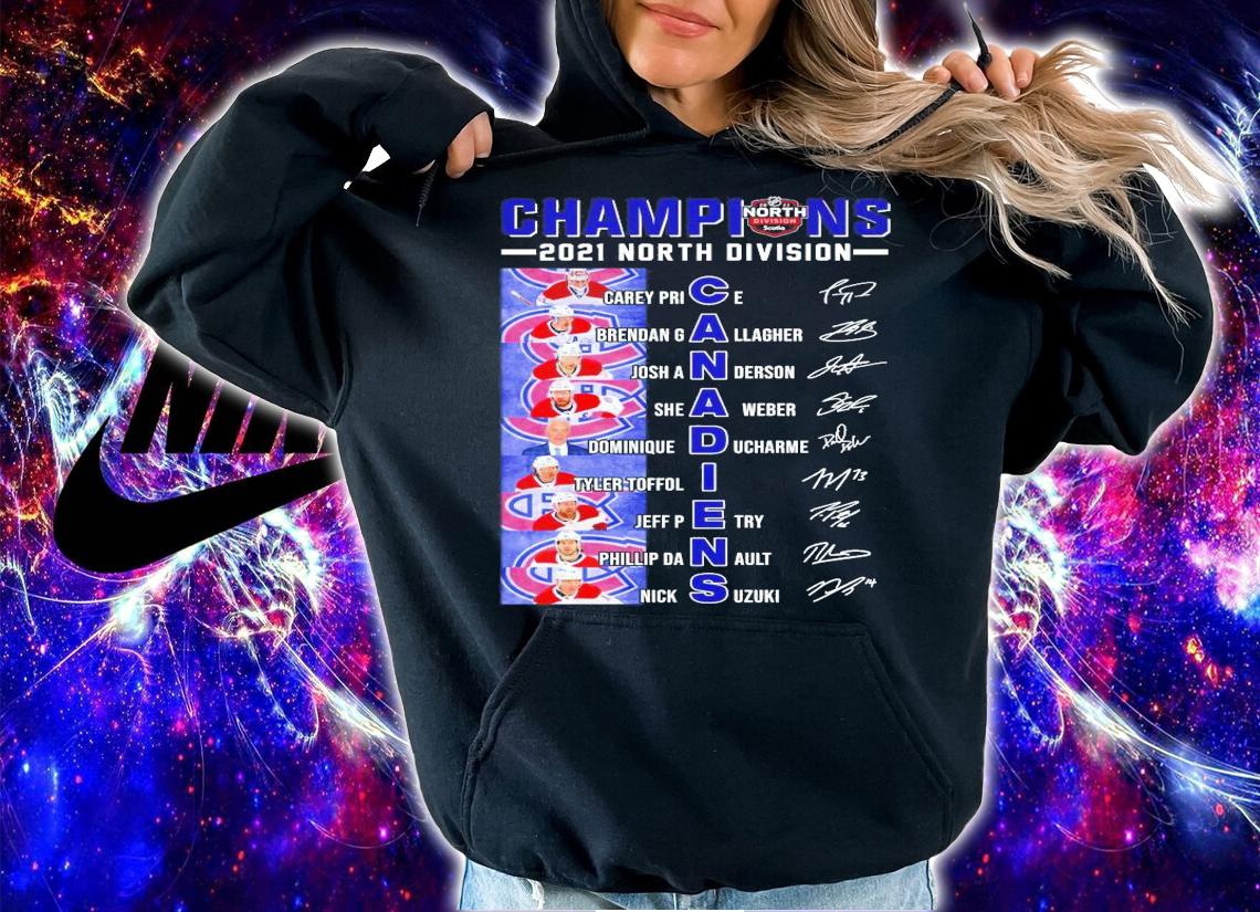 Champions 2021 North Division Canadiens signatures shirt hoodie