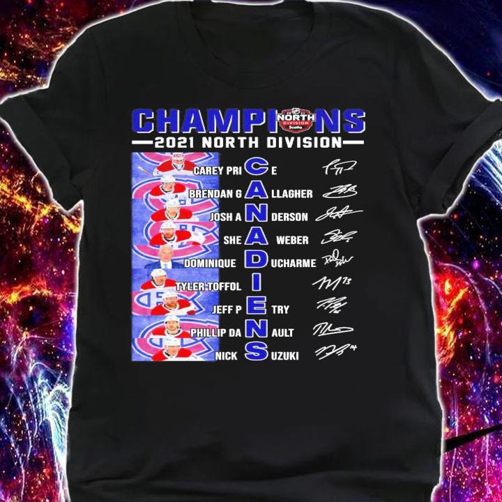 Champions 2021 North Division Canadiens signatures shirt shirt