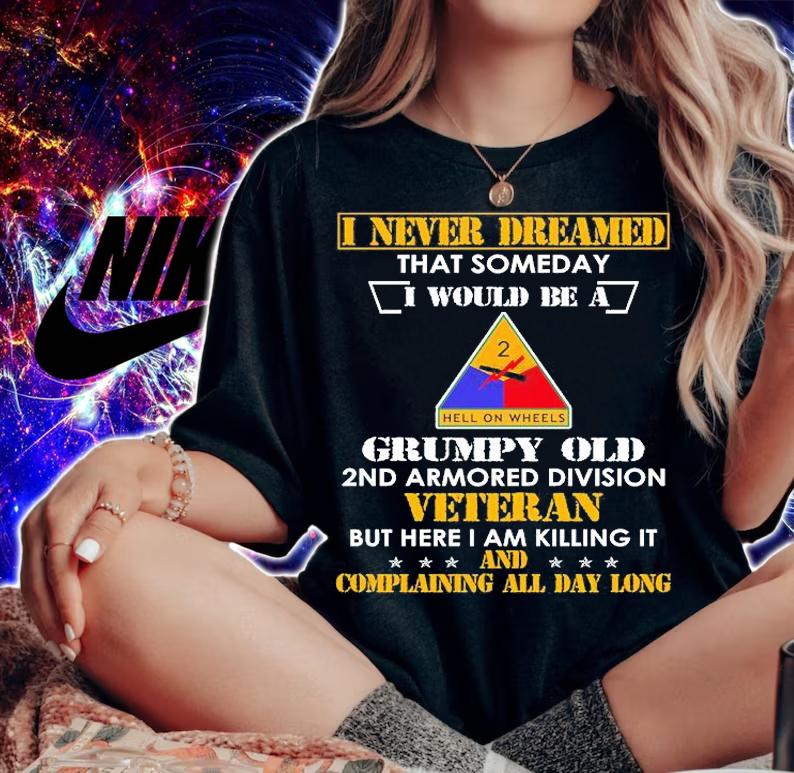 Grumpy Old 2nd Armored Division T-Shirt woman shirt