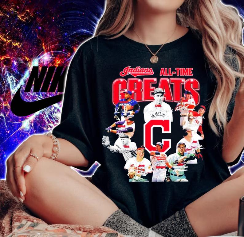 Indians all time Greats signatures t-shirt woman shirt