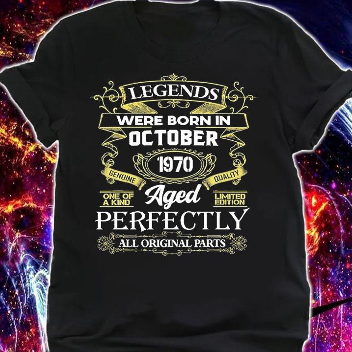 Legends Were Born In October 1970 51Th Birthday Gift T-Shirt shirt