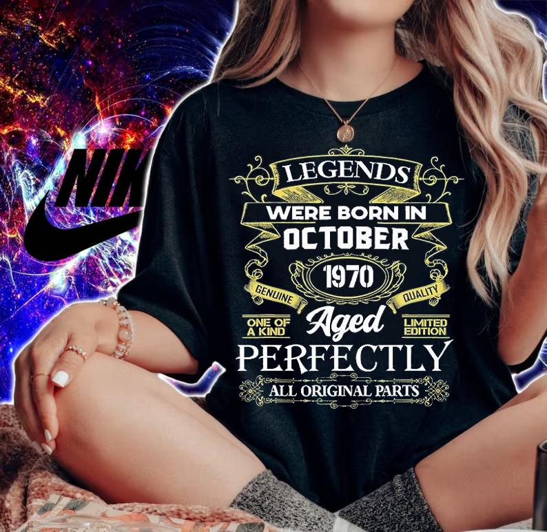 Legends Were Born In October 1970 51Th Birthday Gift T-Shirt woman shirt
