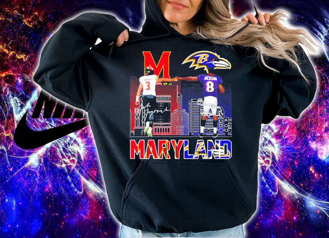 Maryland Taulia Tagovailoa Lamar Jackson signature shirt hoodie