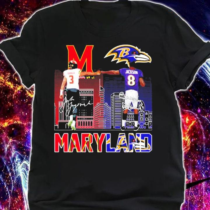 Maryland Taulia Tagovailoa Lamar Jackson signature shirt shirt