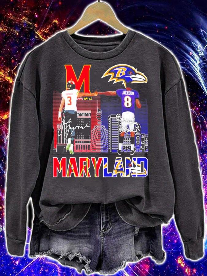 Maryland Taulia Tagovailoa Lamar Jackson signature shirt sweatshirt