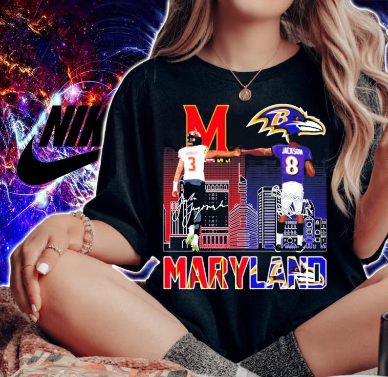 Maryland Taulia Tagovailoa Lamar Jackson signature shirt woman shirt